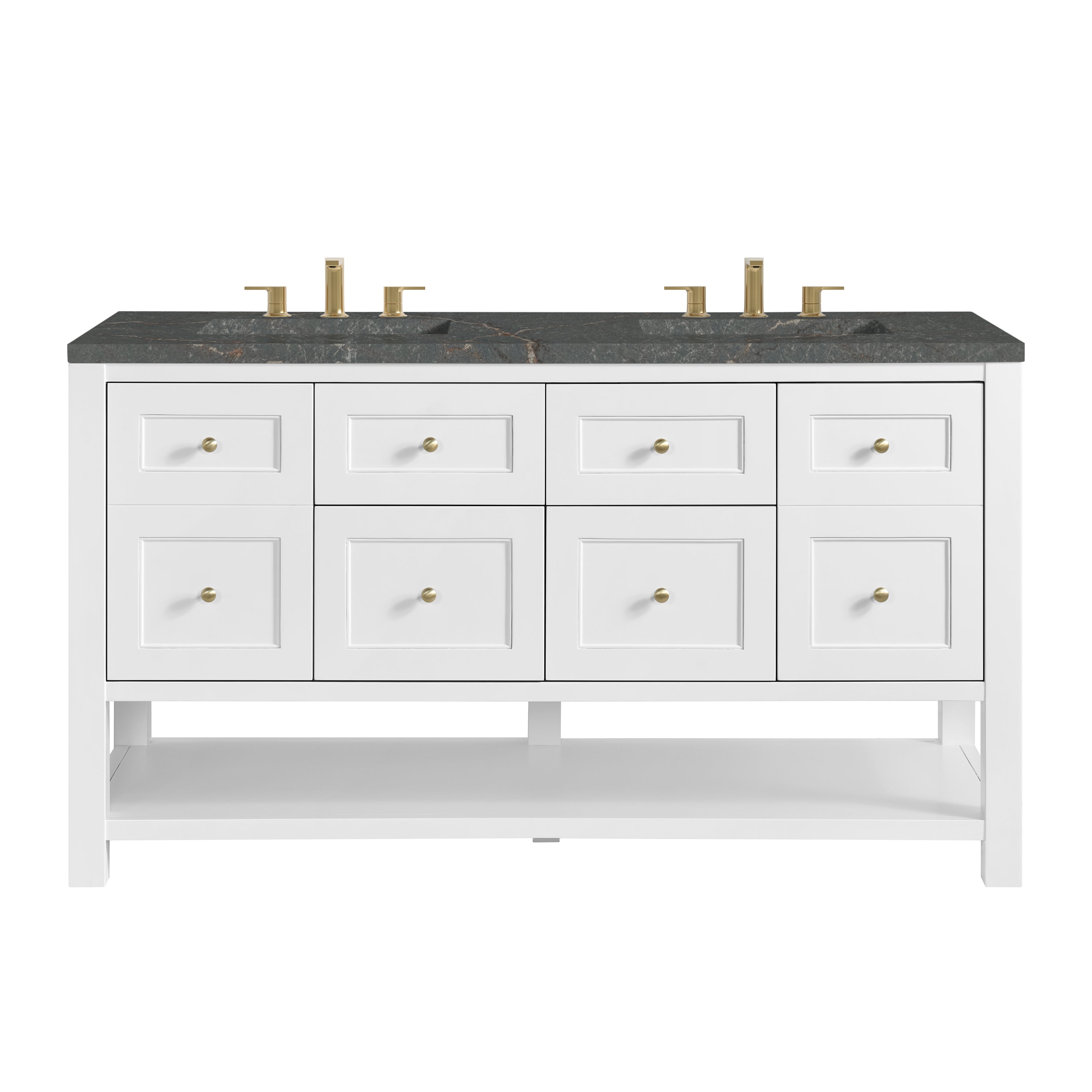 James Martin Vanities Breckenridge 60" Double Vanity - Bright White