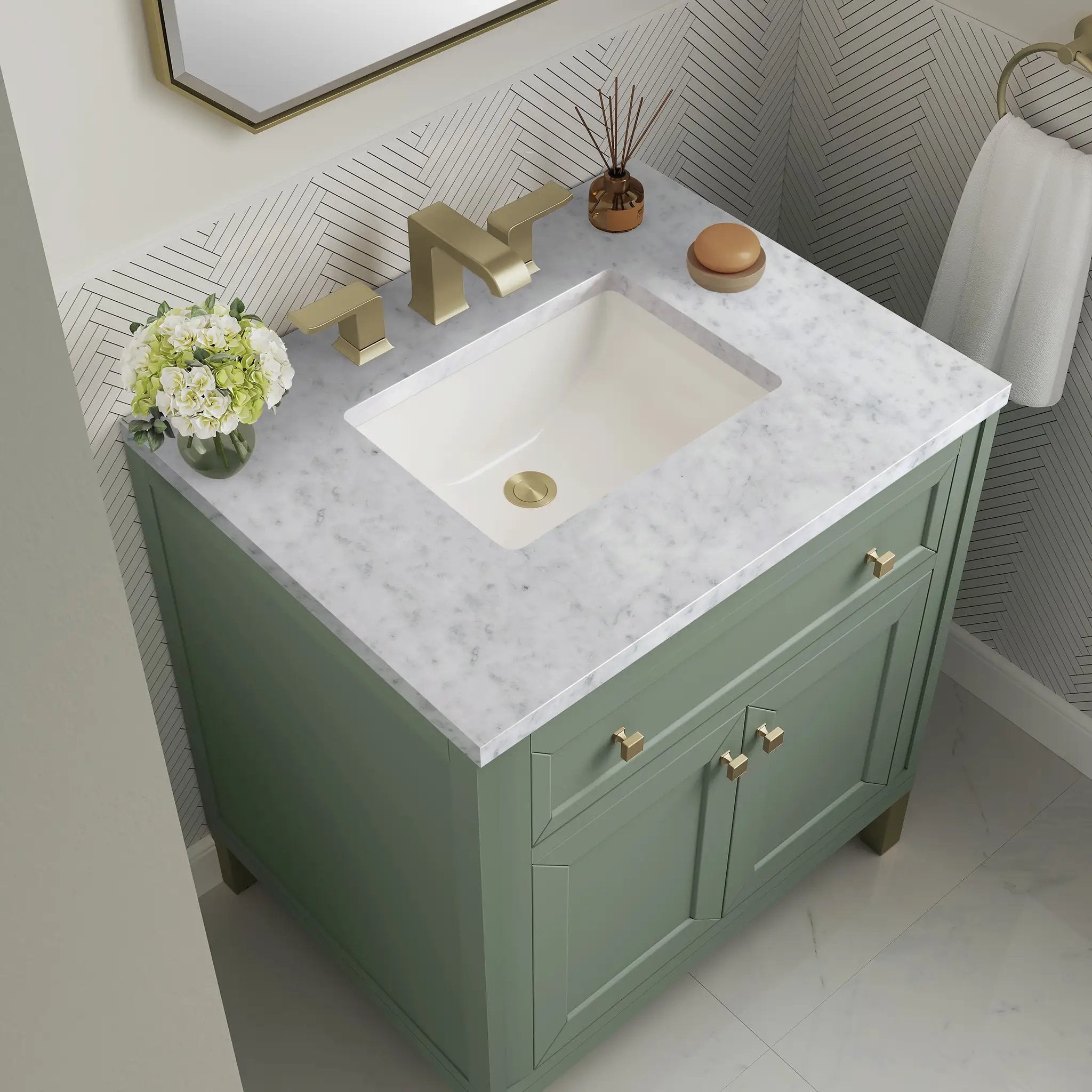 smokey celadon vanity