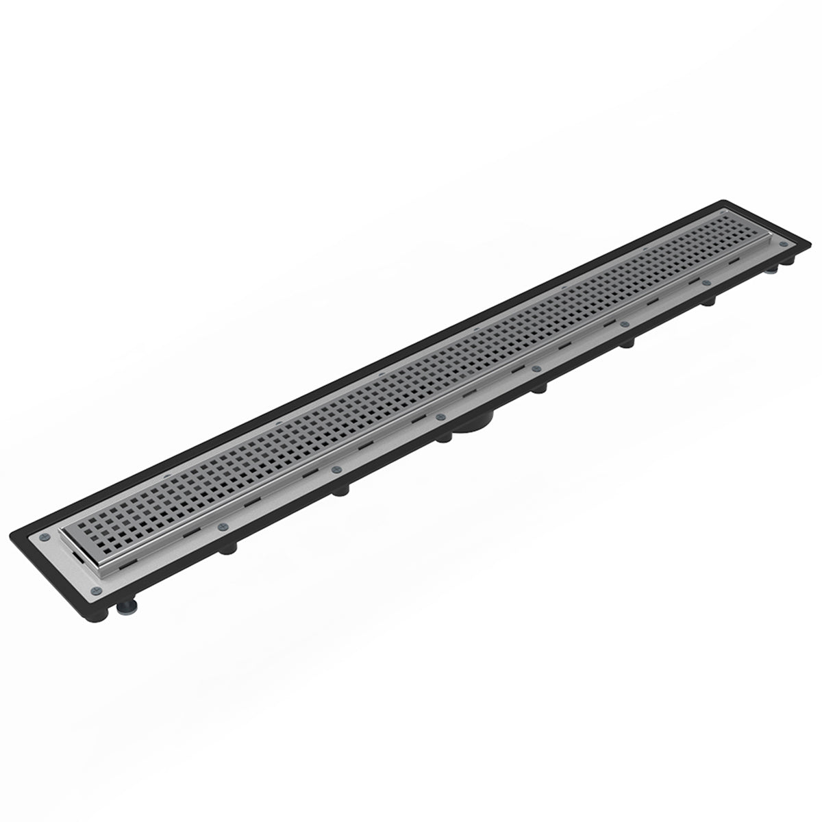Infinity Drain 24" Universal Infinity Linear Drain Kit with ABS Channel and Squares Pattern Grate