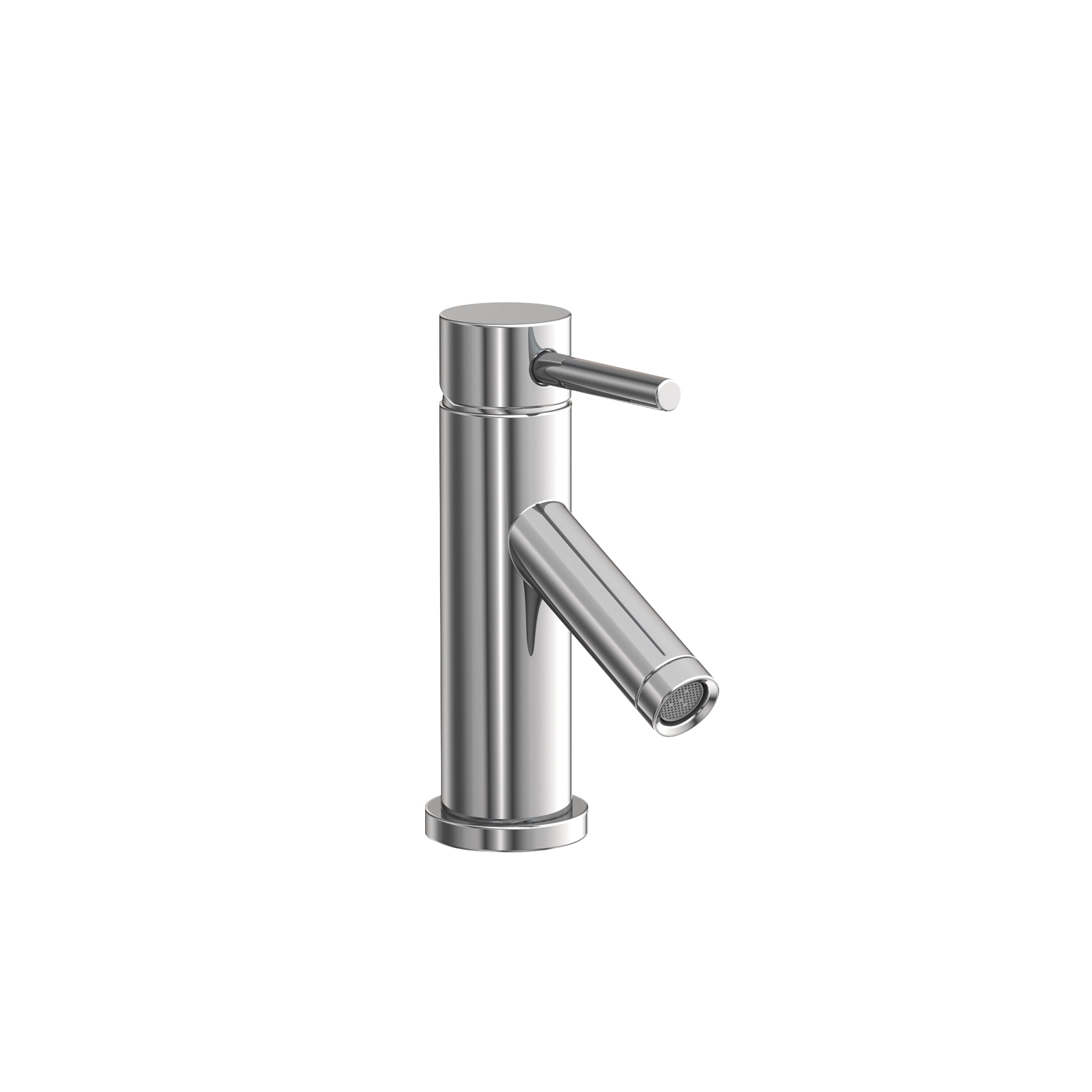 polished chrome lavatory faucet