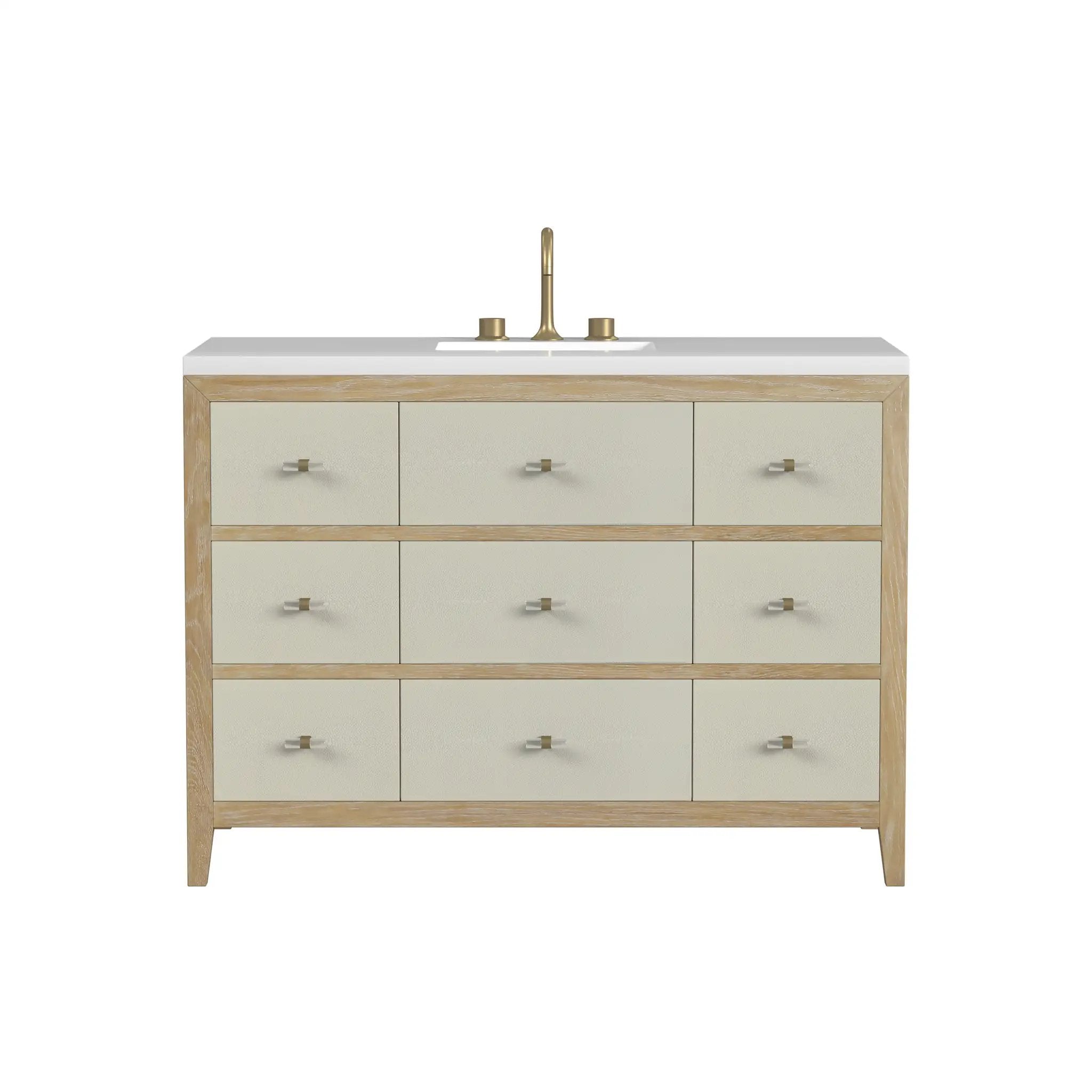 James Martin Celeste 48" Single Vanity Set - Sunwashed Oak with Embossed Shagreen by James Martin Vanities