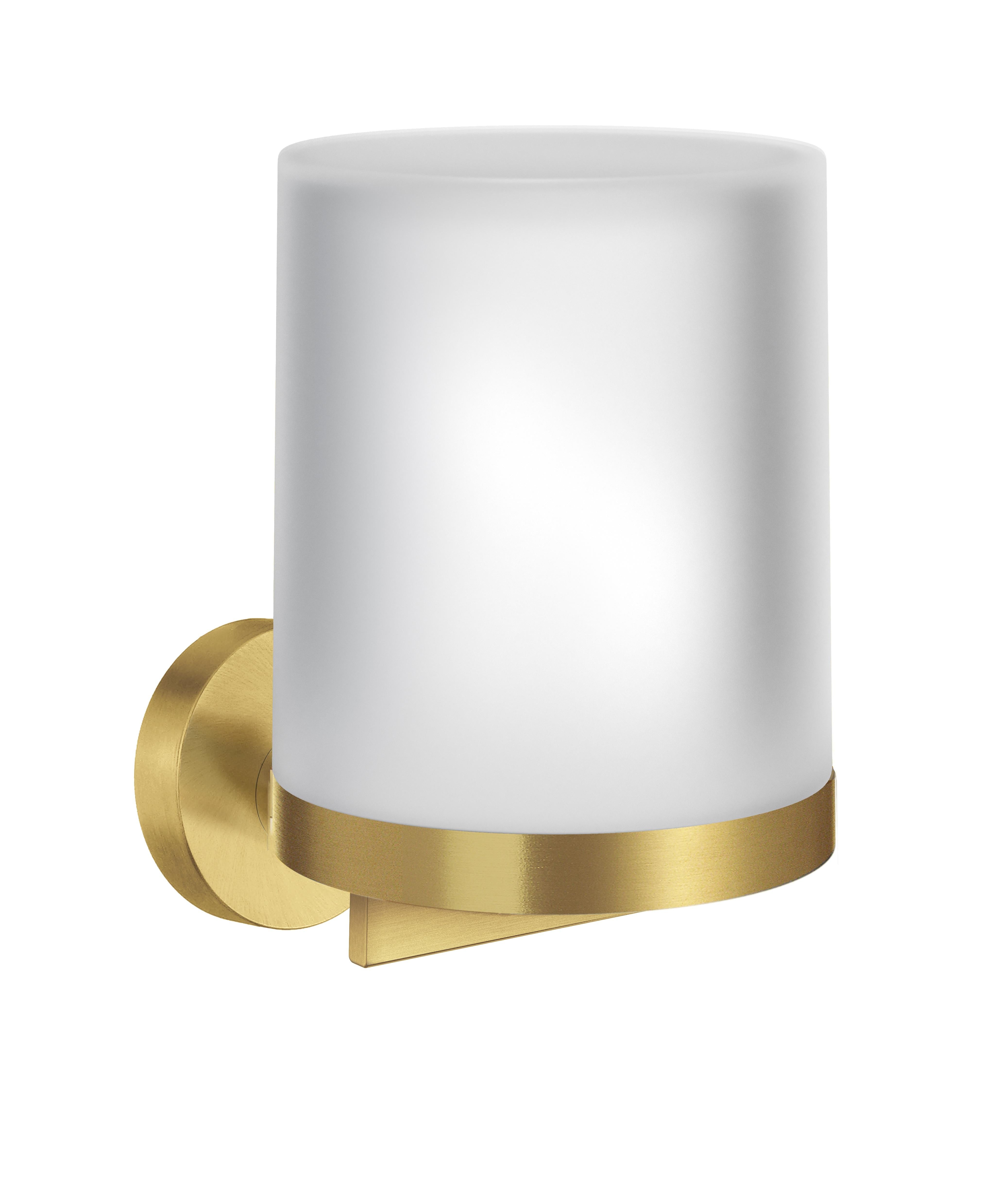 brushed brass/frosted glass soap dispenser