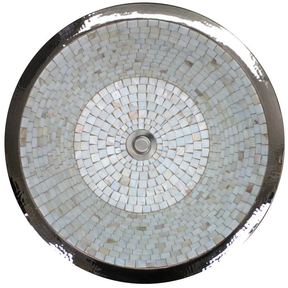 Linkasink Small Round Flat Bottom Mosaic Undermount or Drop-In Sink 16" by Linkasink