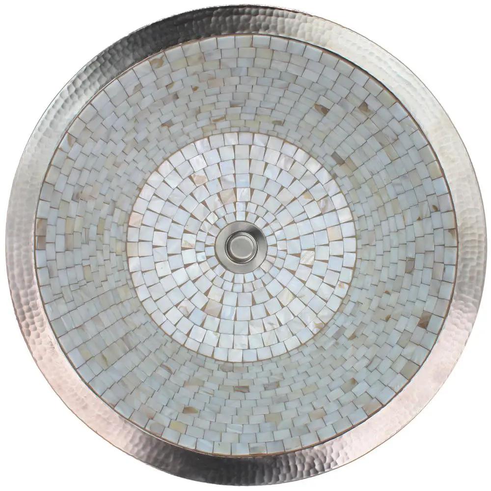 Linkasink Small Round Flat Bottom Mosaic Undermount or Drop-In Sink 16" by Linkasink