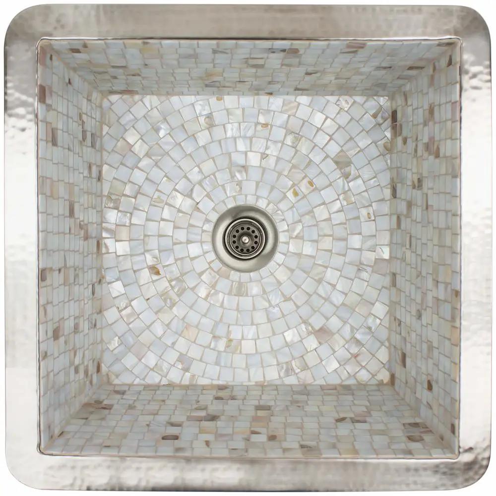Linkasink Square Mosaics Sink Dark Bronze Undermount or Drop-In Sink 16" by Linkasink