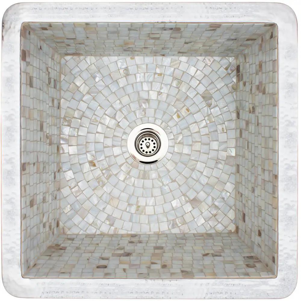 Linkasink Square Mosaics Sink Dark Bronze Undermount or Drop-In Sink 16" by Linkasink