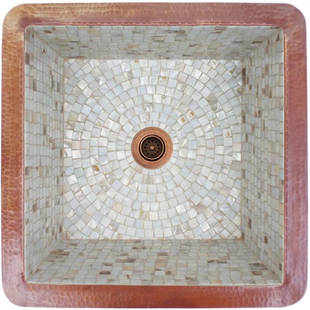 Linkasink Square Mosaics Sink Dark Bronze Undermount or Drop-In Sink 16" by Linkasink