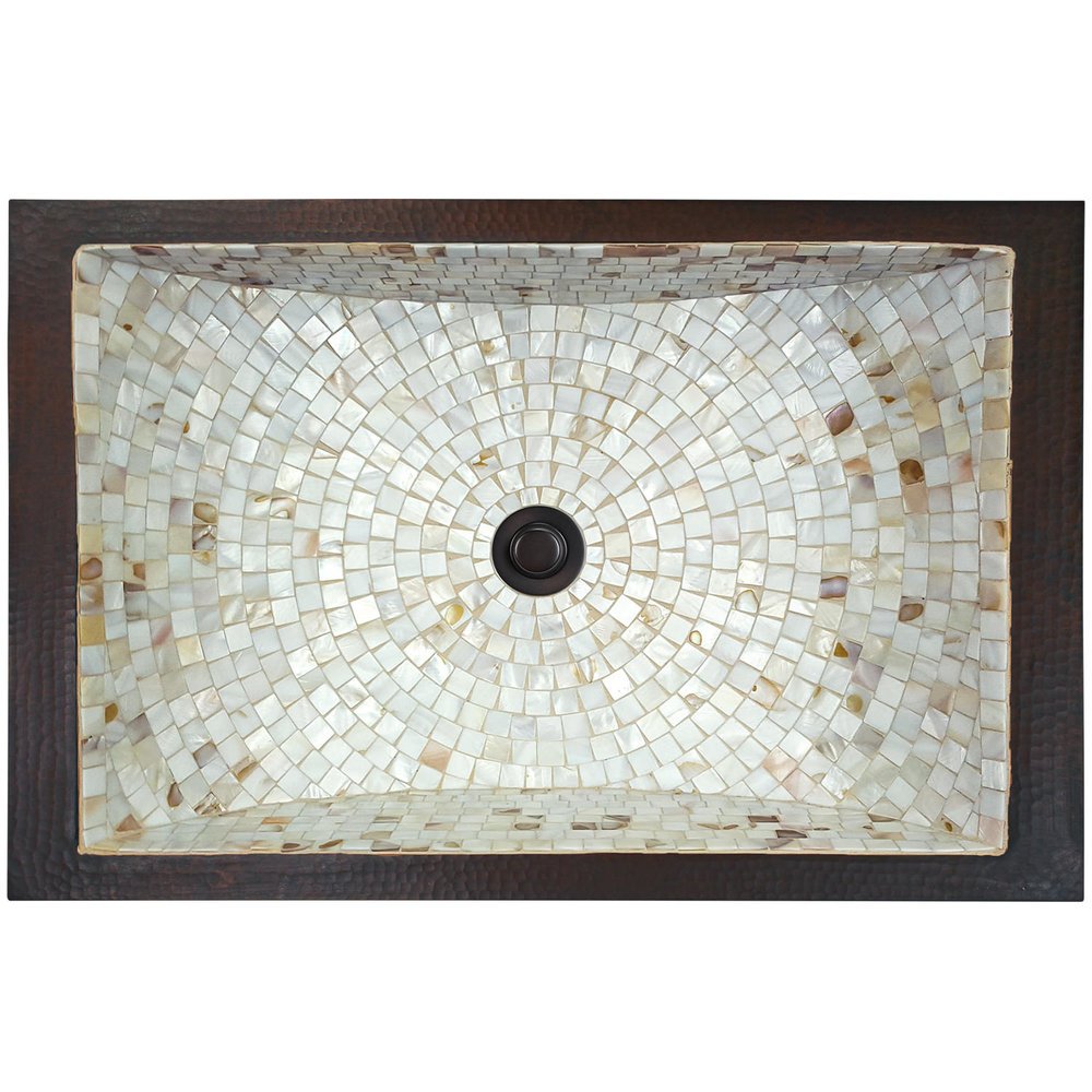 Linkasink Rectangular Crescent Mosaic Undermount or Drop-in Sink 21" by Linkasink