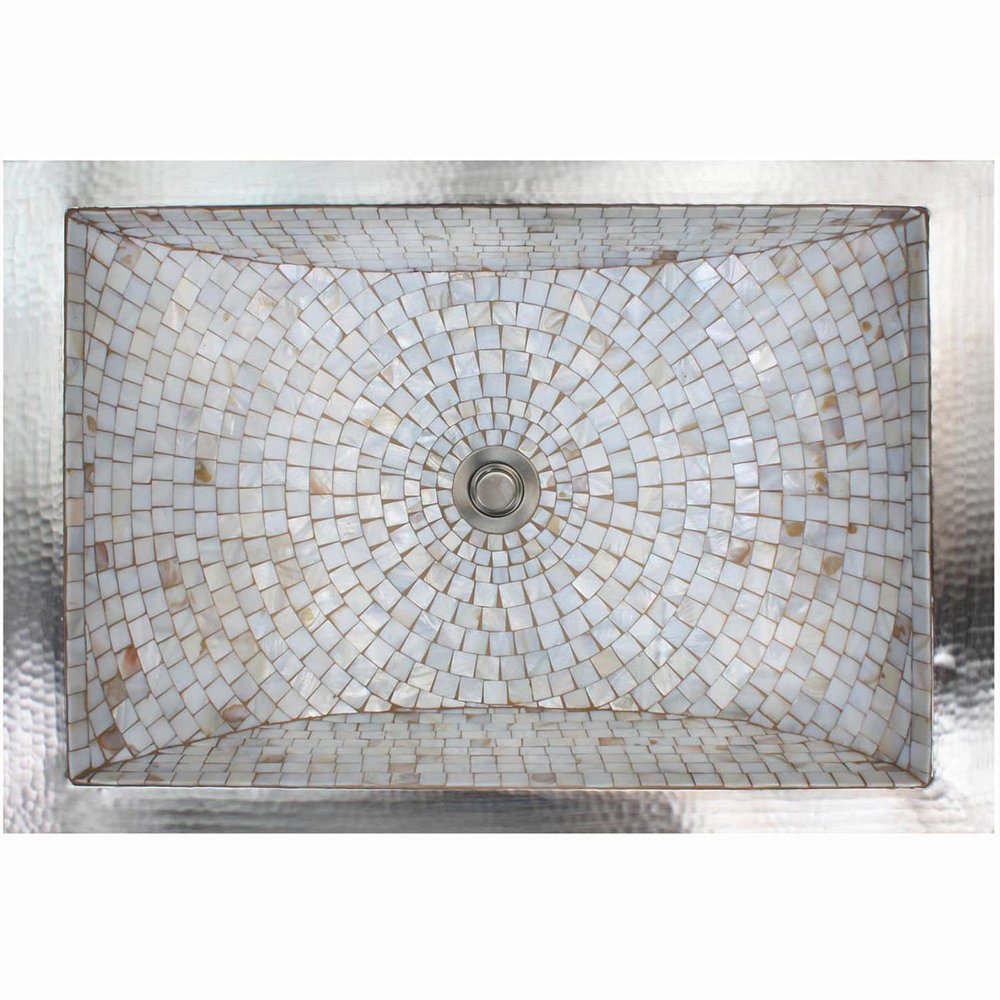 Linkasink Rectangular Crescent Mosaic Undermount or Drop-in Sink 21" by Linkasink