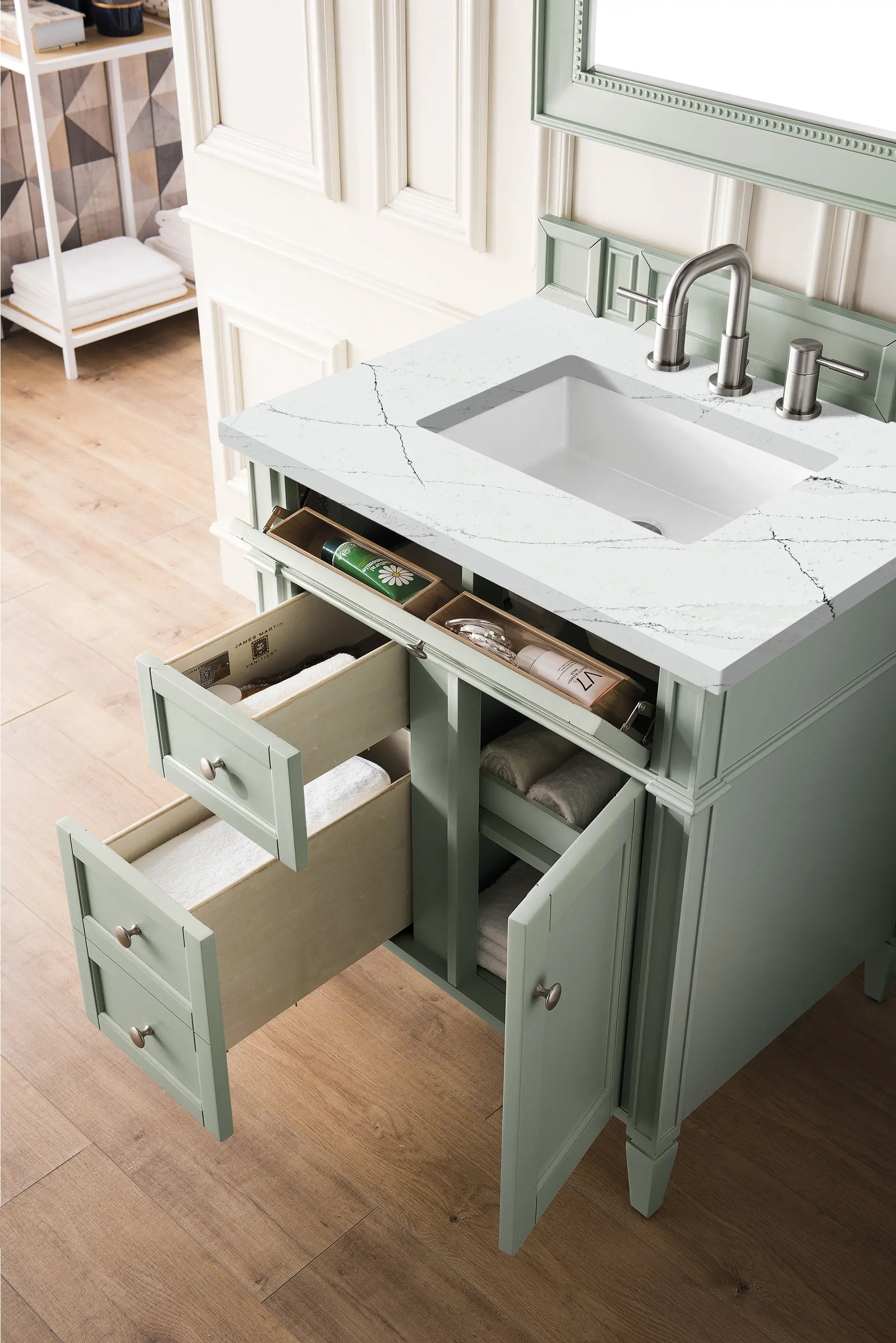 sage green vanity