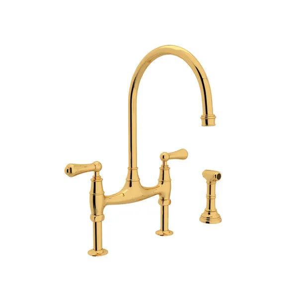 Rohl Georgian Era Bridge Kitchen Faucet with Side Spray by Rohl