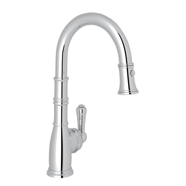 polished chrome kitchen faucet