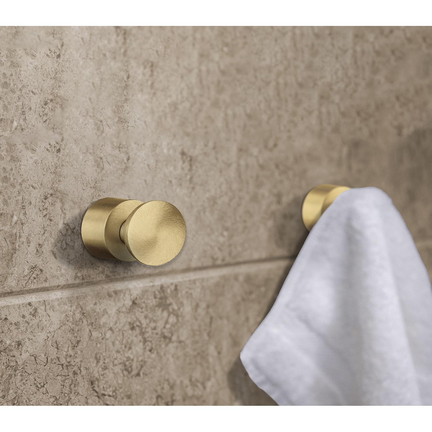 brushed brass towel hook