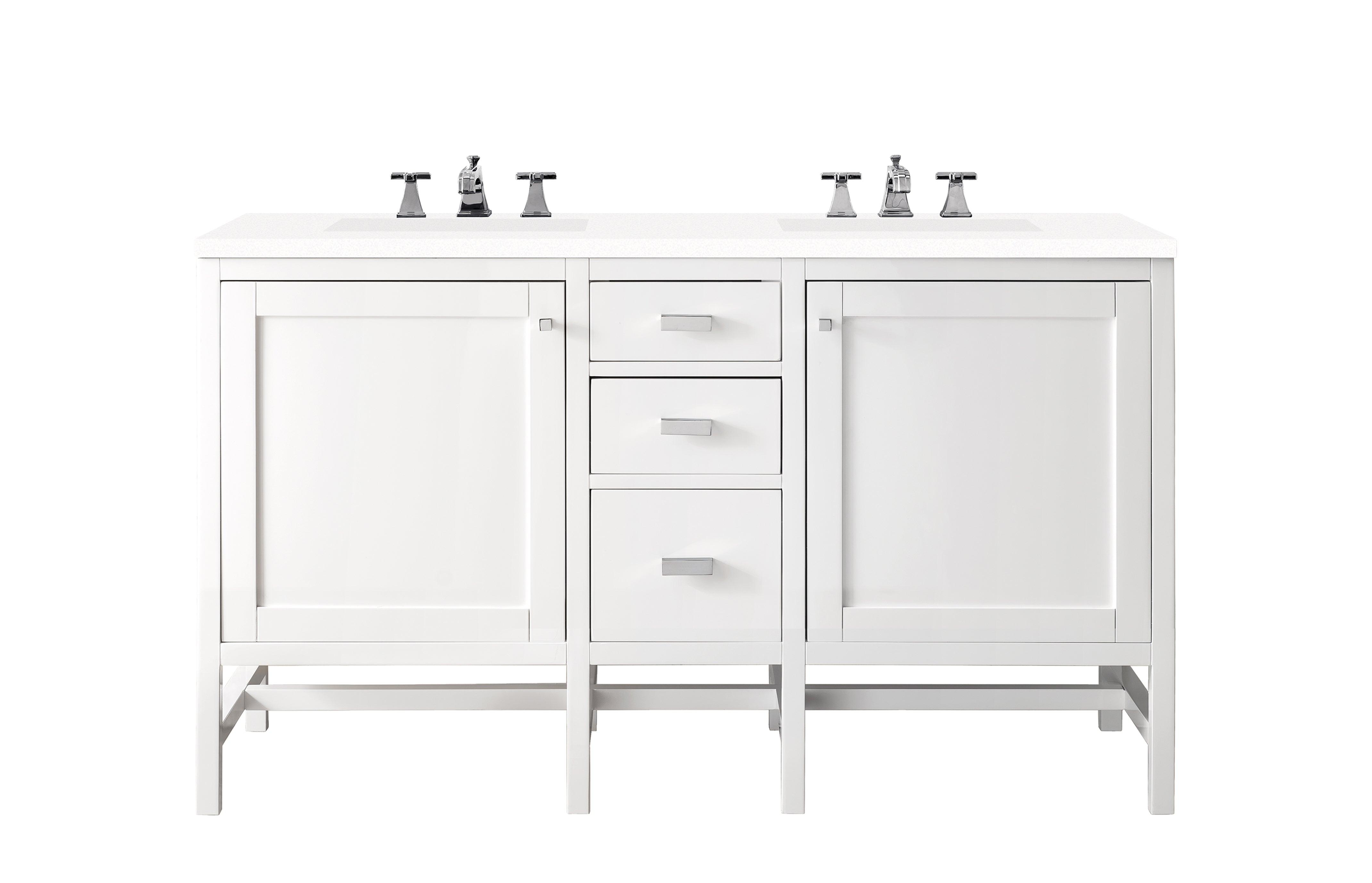 James Martin Vanities Addison 60" Double Vanity - Glossy White