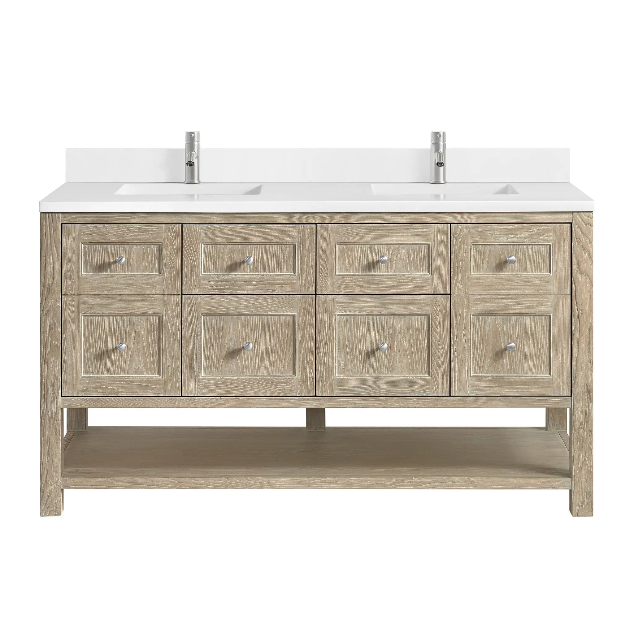 James Martin Breckenridge 60" Double Vanity Set - Whitewashed Oak by James Martin Vanities