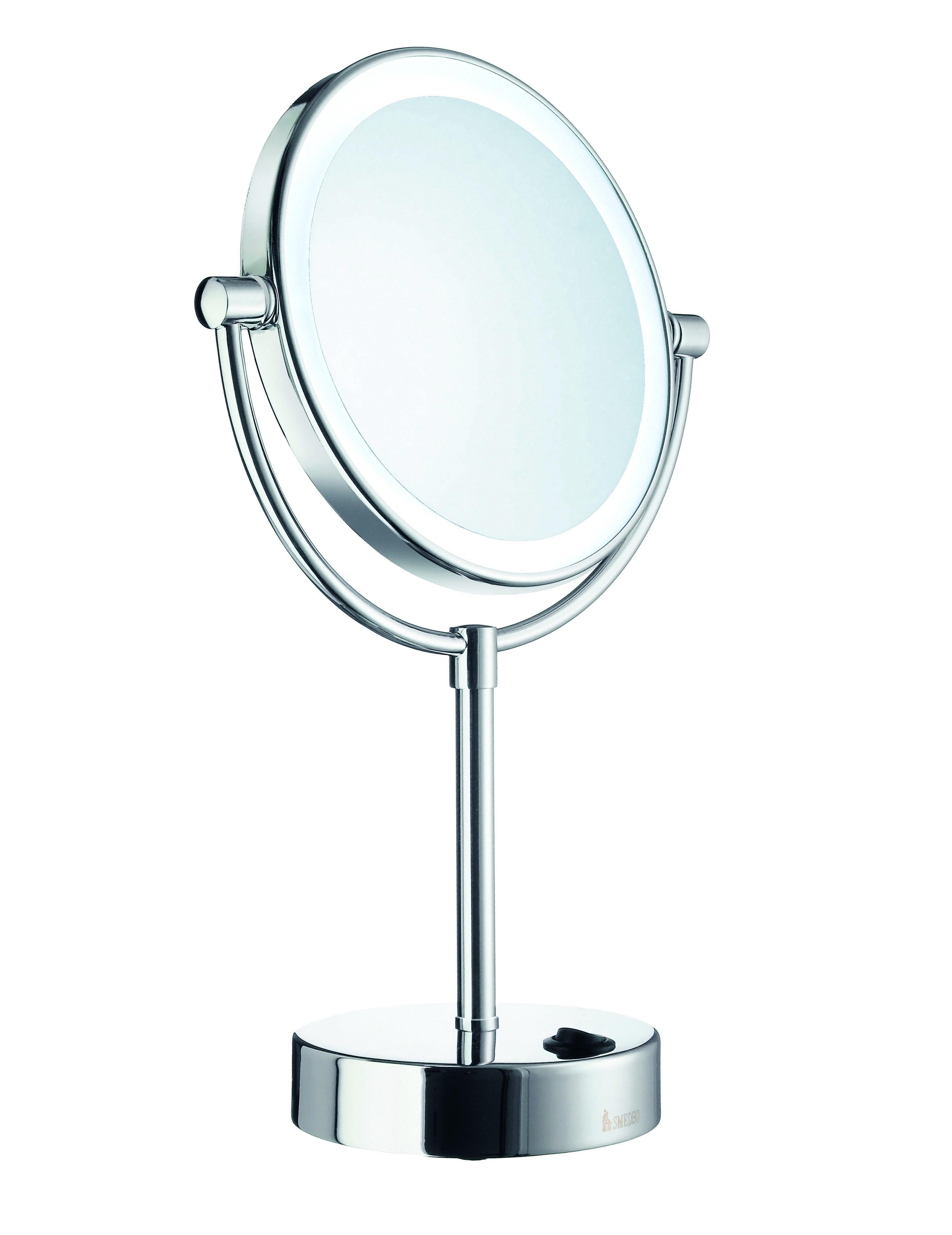 polished chrome make-up mirror