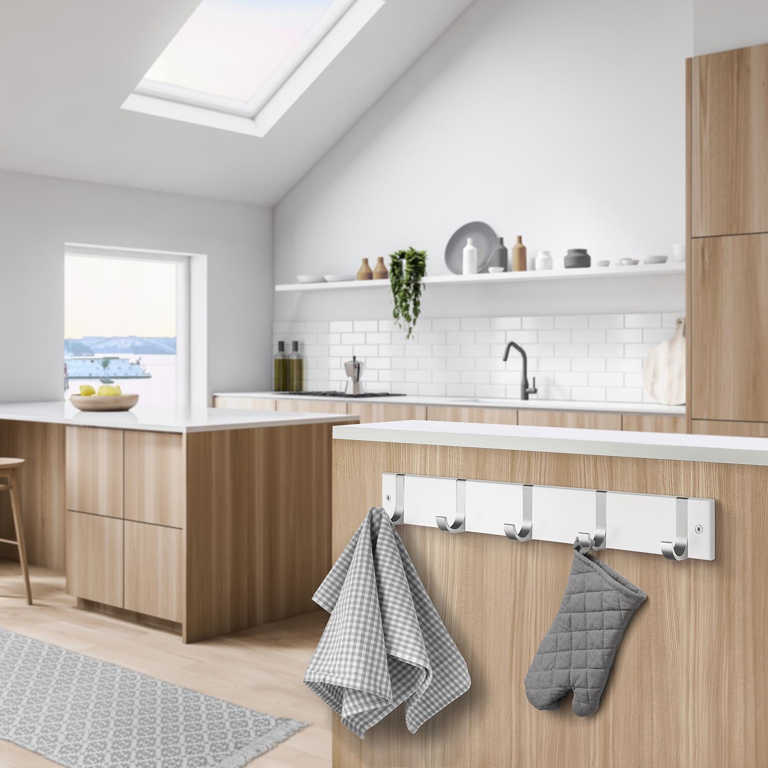 black wood/satin aluminium coat rack