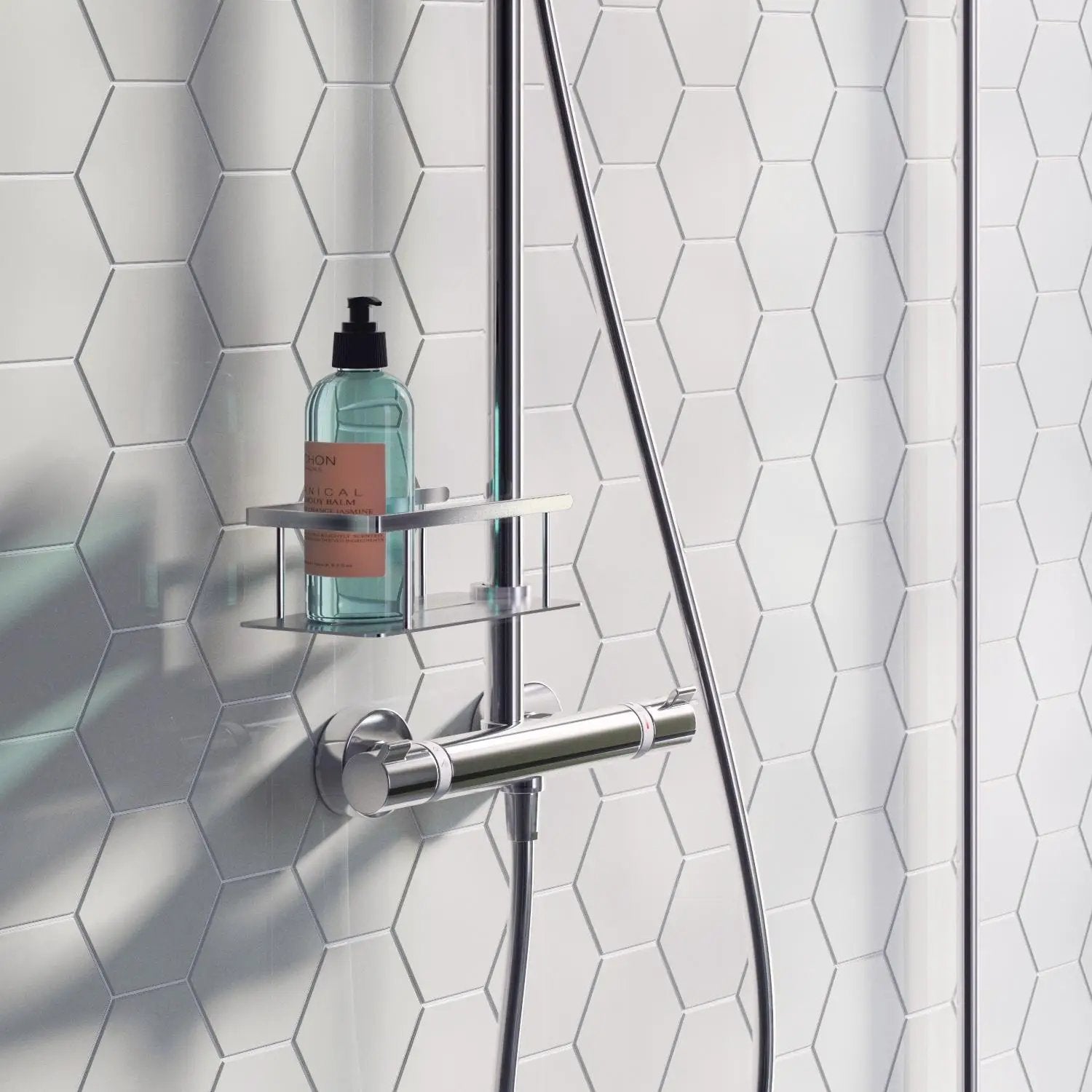 chromed shower basket