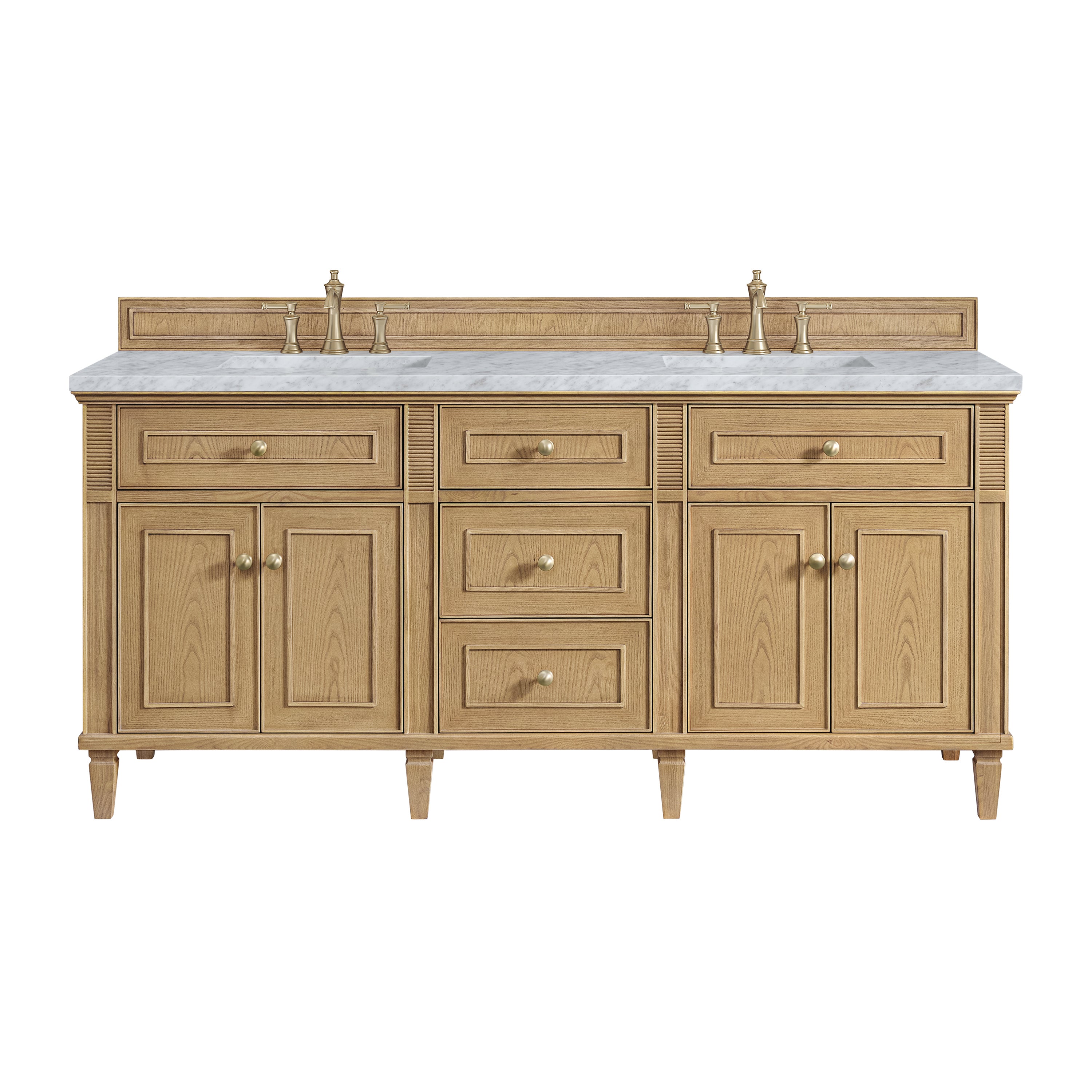 James Martin Vanities Lorelai 72" Double Vanity - Light Natural Oak