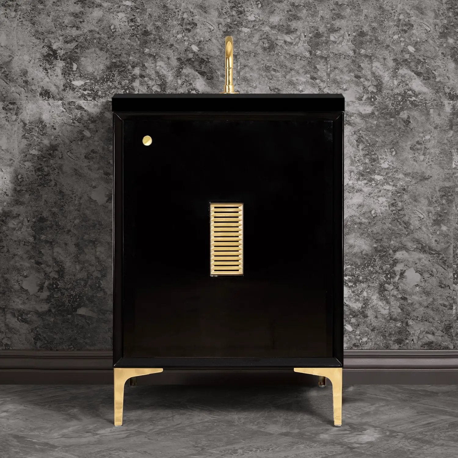 polished brass vanity