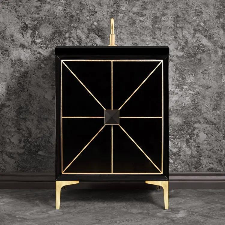 satin brass vanity