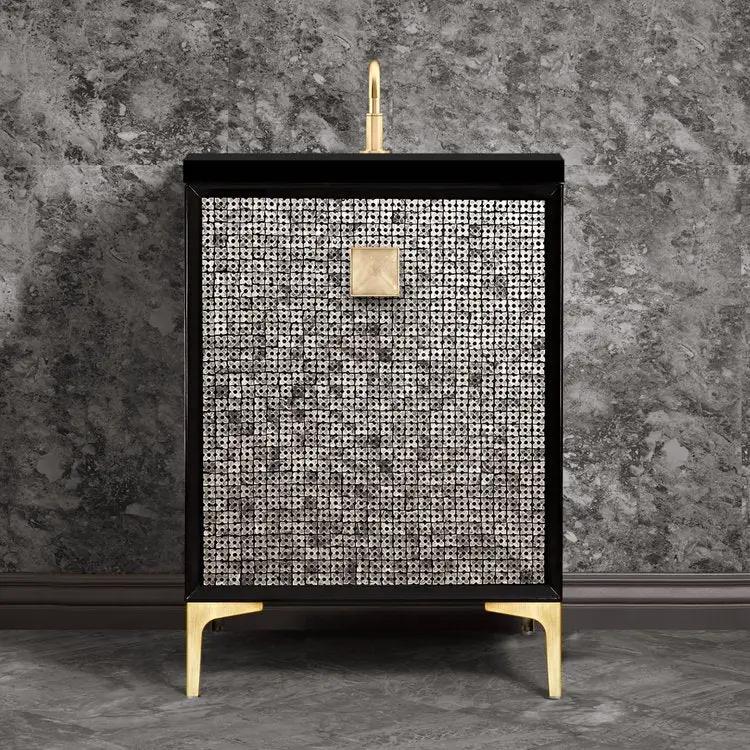 satin brass vanity