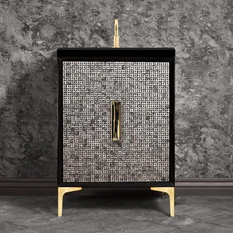 satin brass vanity