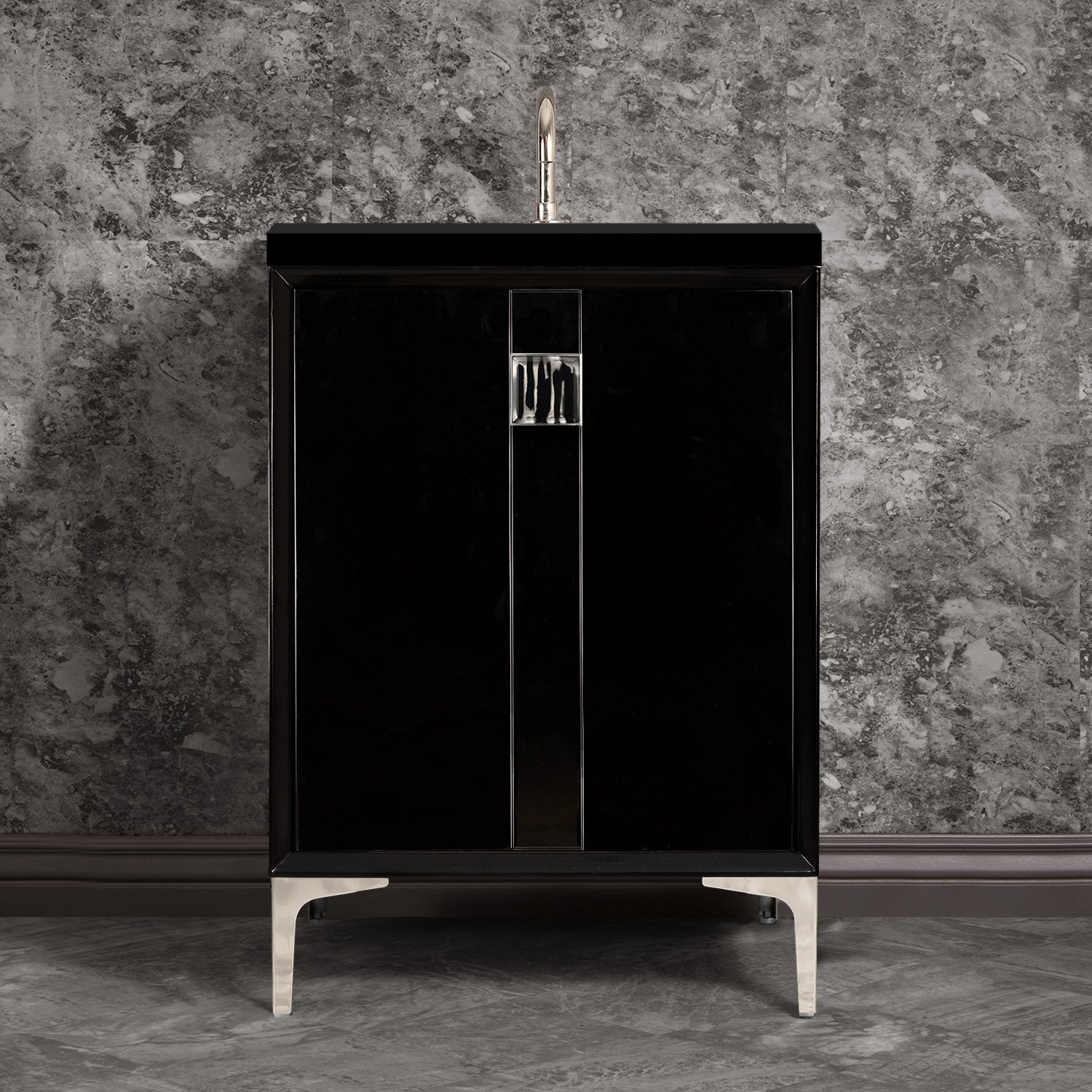 Linkasink Tuxedo with 3" Artisan Tiger Glass Prism Hardware Vanity by Linkasink