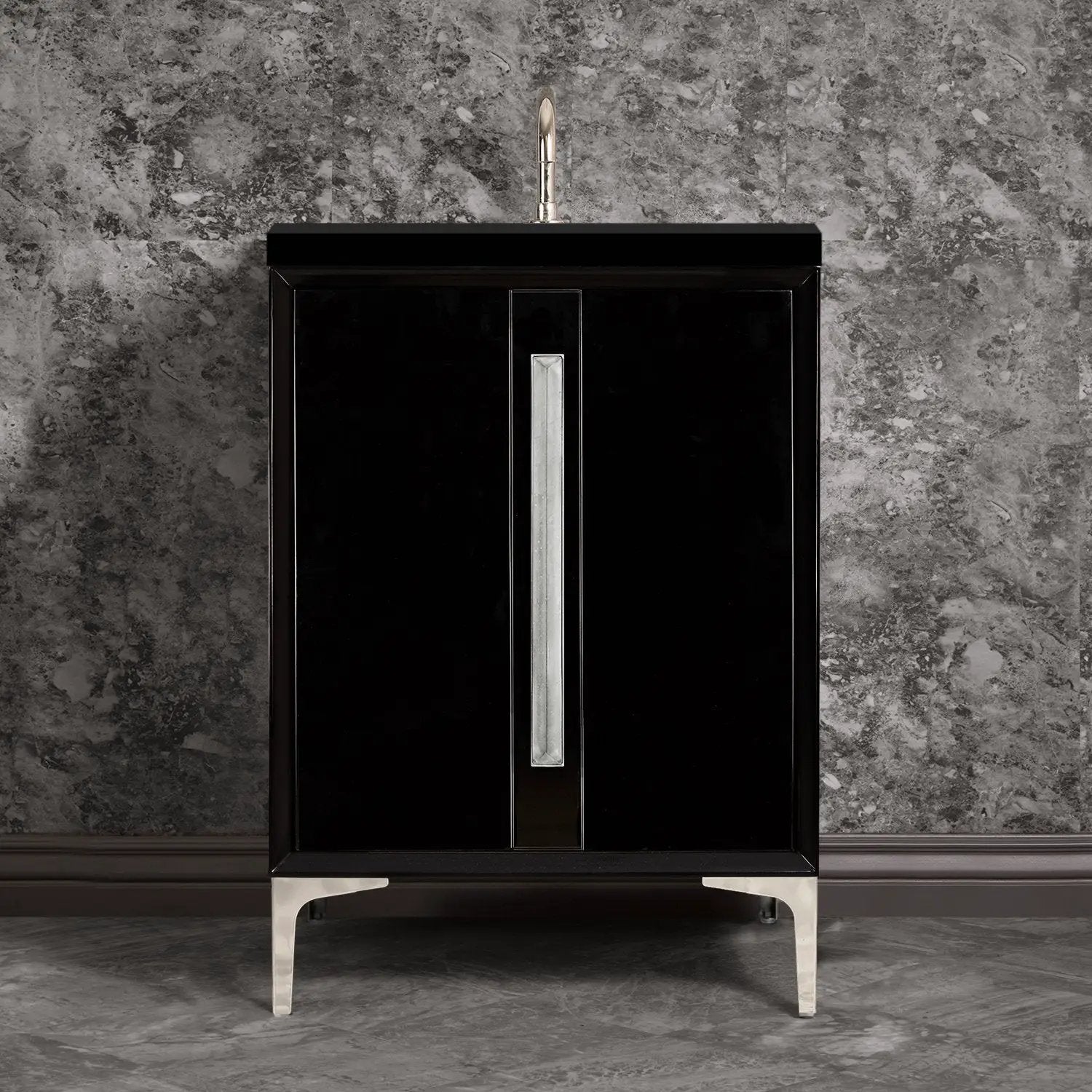 Linkasink Tuxedo with 18" Artisan Glass Prism Hardware Vanity by Linkasink