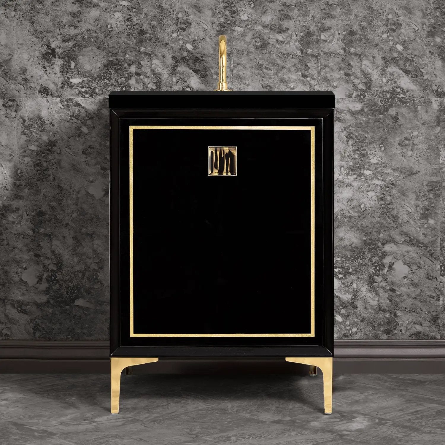 Linkasink Linea with 3" Artisan Tiger Glass Prism Hardware Vanity by Linkasink