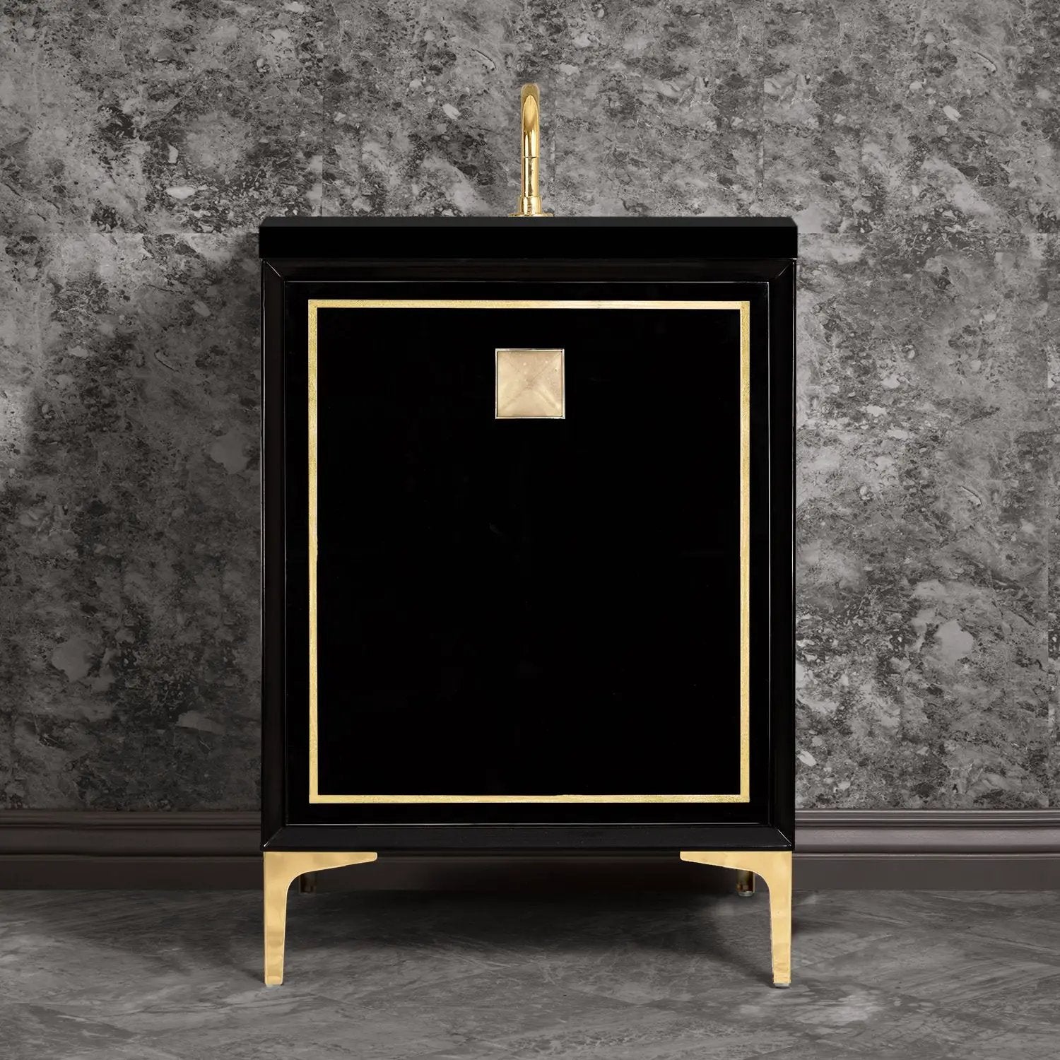 Linkasink Linea with 3" Artisan Glass Prism Hardware Vanity by Linkasink