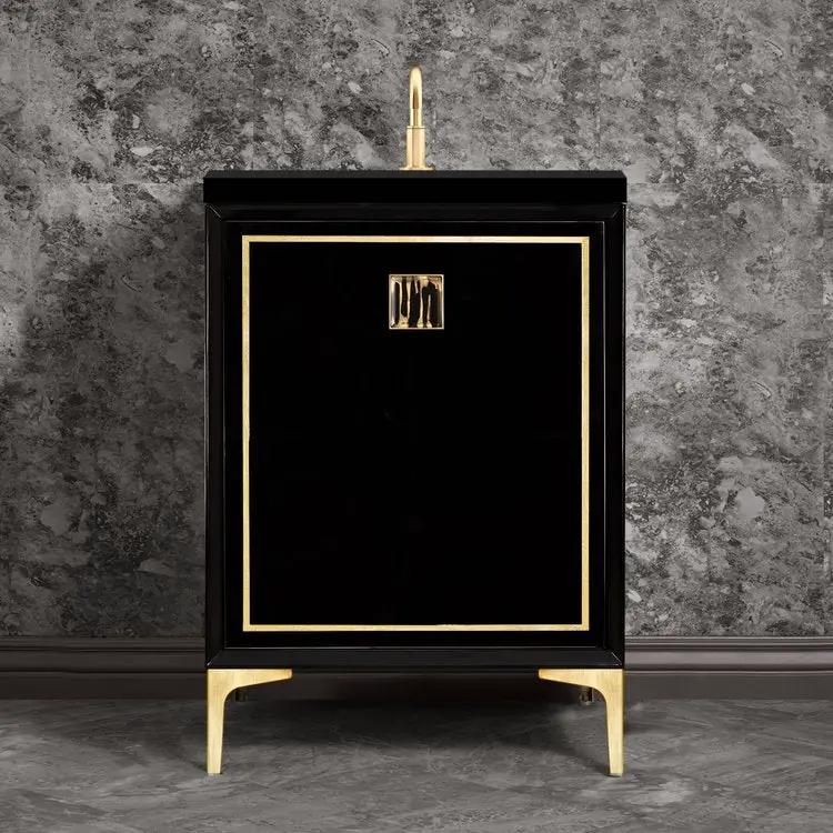 satin brass vanity