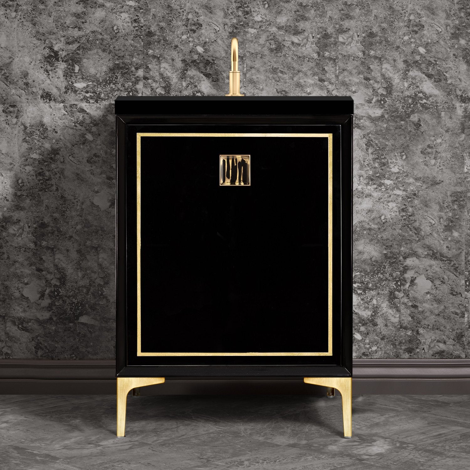 Linkasink Linea with 3" Artisan Tiger Glass Prism Hardware Vanity by Linkasink