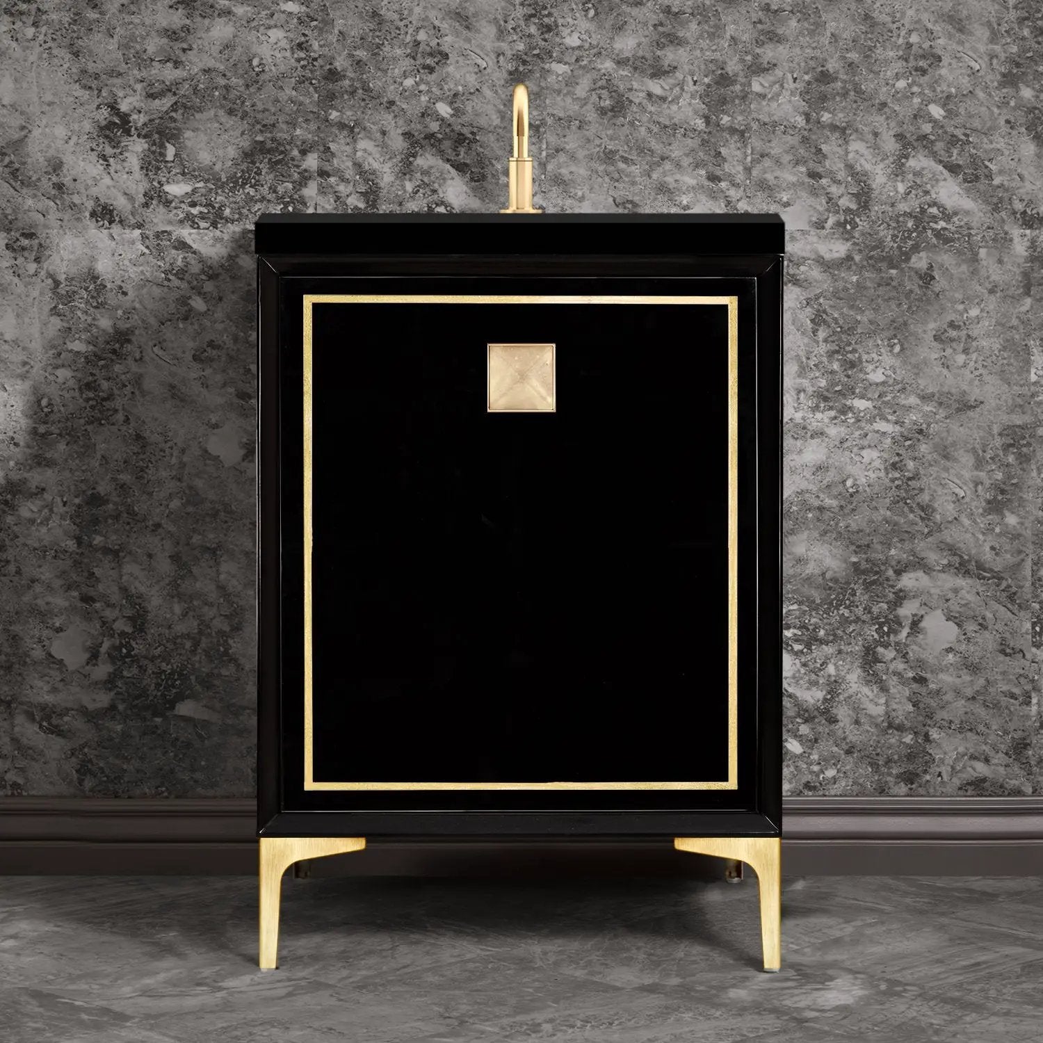 Linkasink Linea with 3" Artisan Glass Prism Hardware Vanity by Linkasink