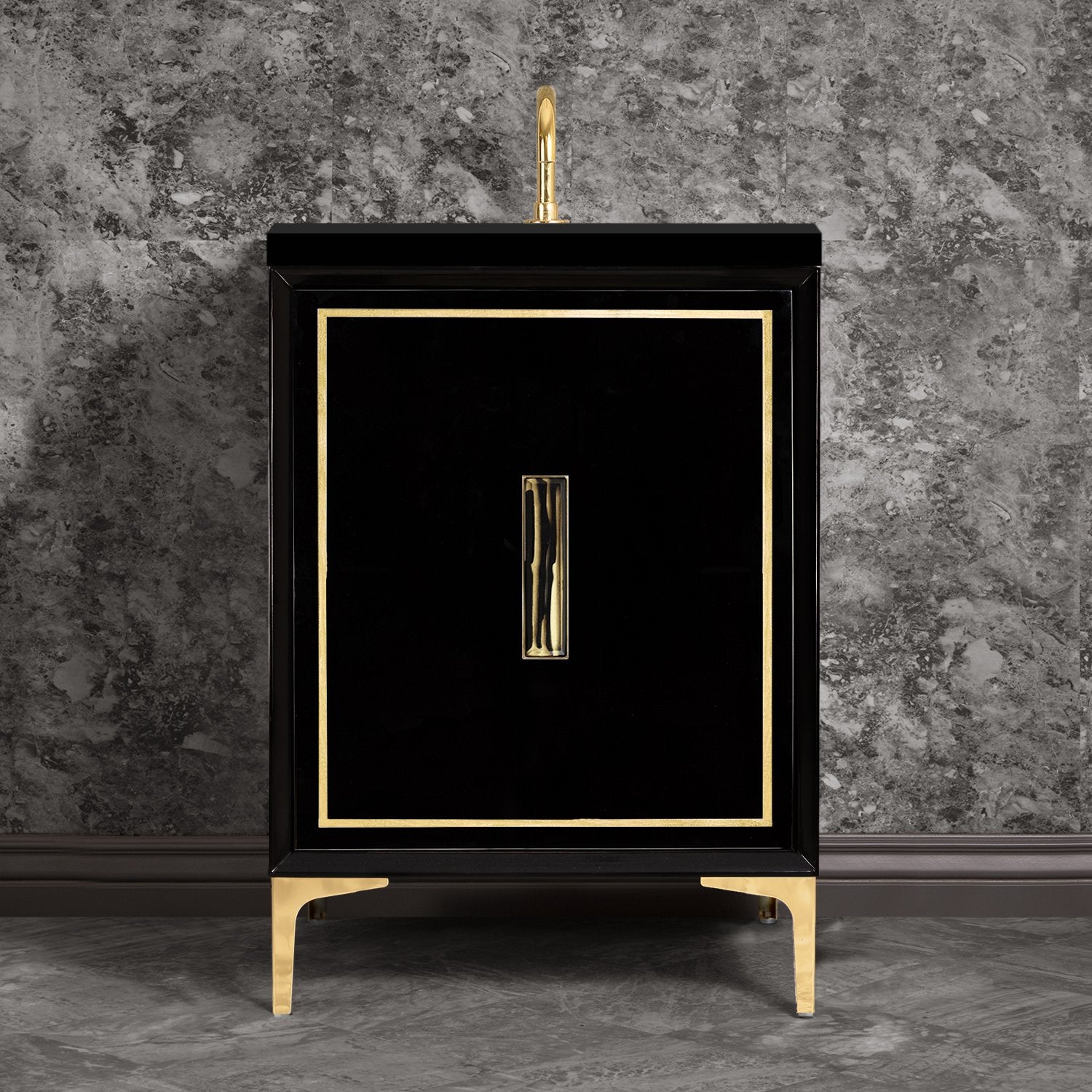 Linkasink Linea with 8" Artisan Tiger Glass Prism Hardware Vanity by Linkasink