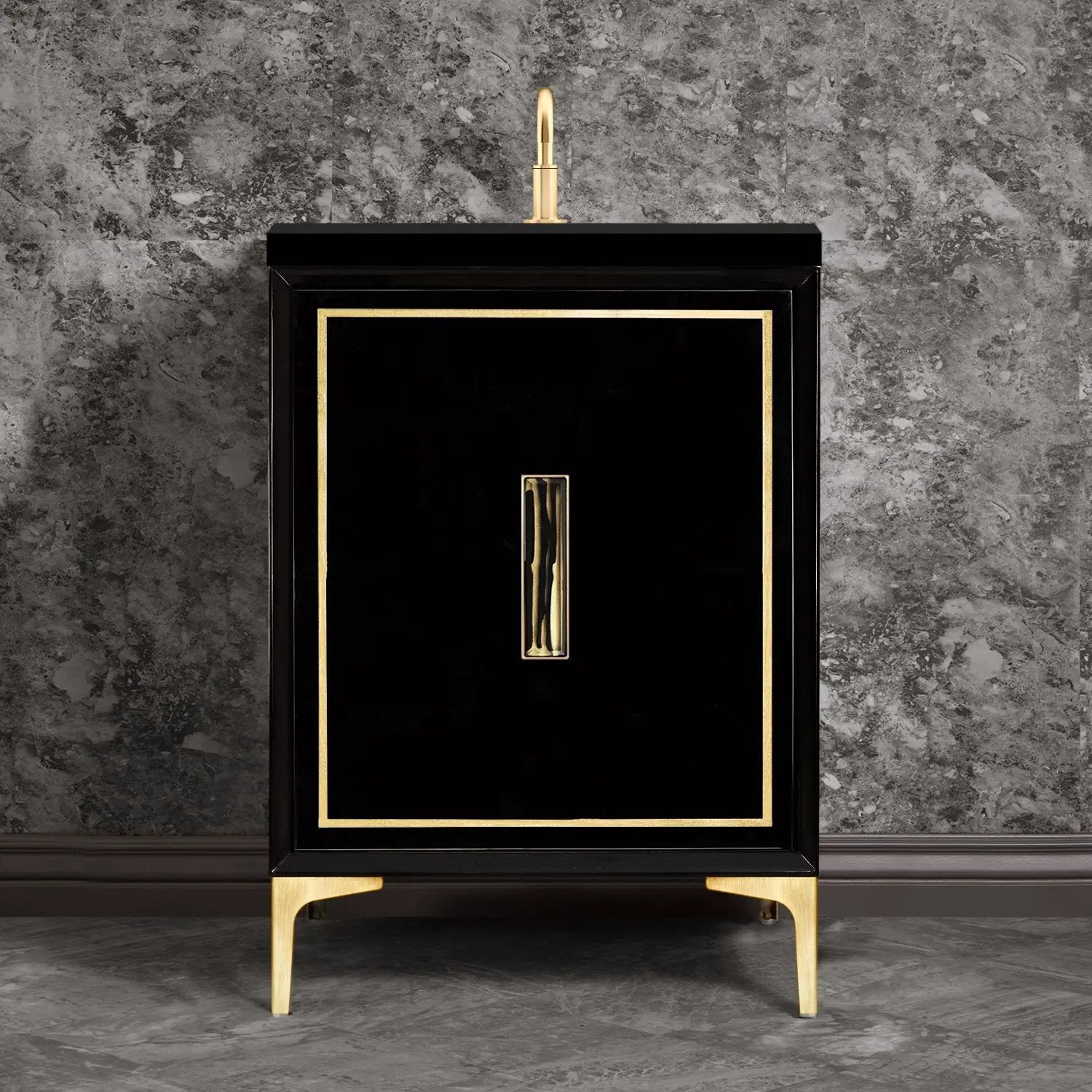 Linkasink Linea with 8" Artisan Tiger Glass Prism Hardware Vanity by Linkasink