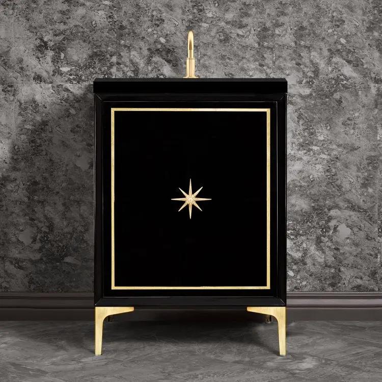 satin brass vanity
