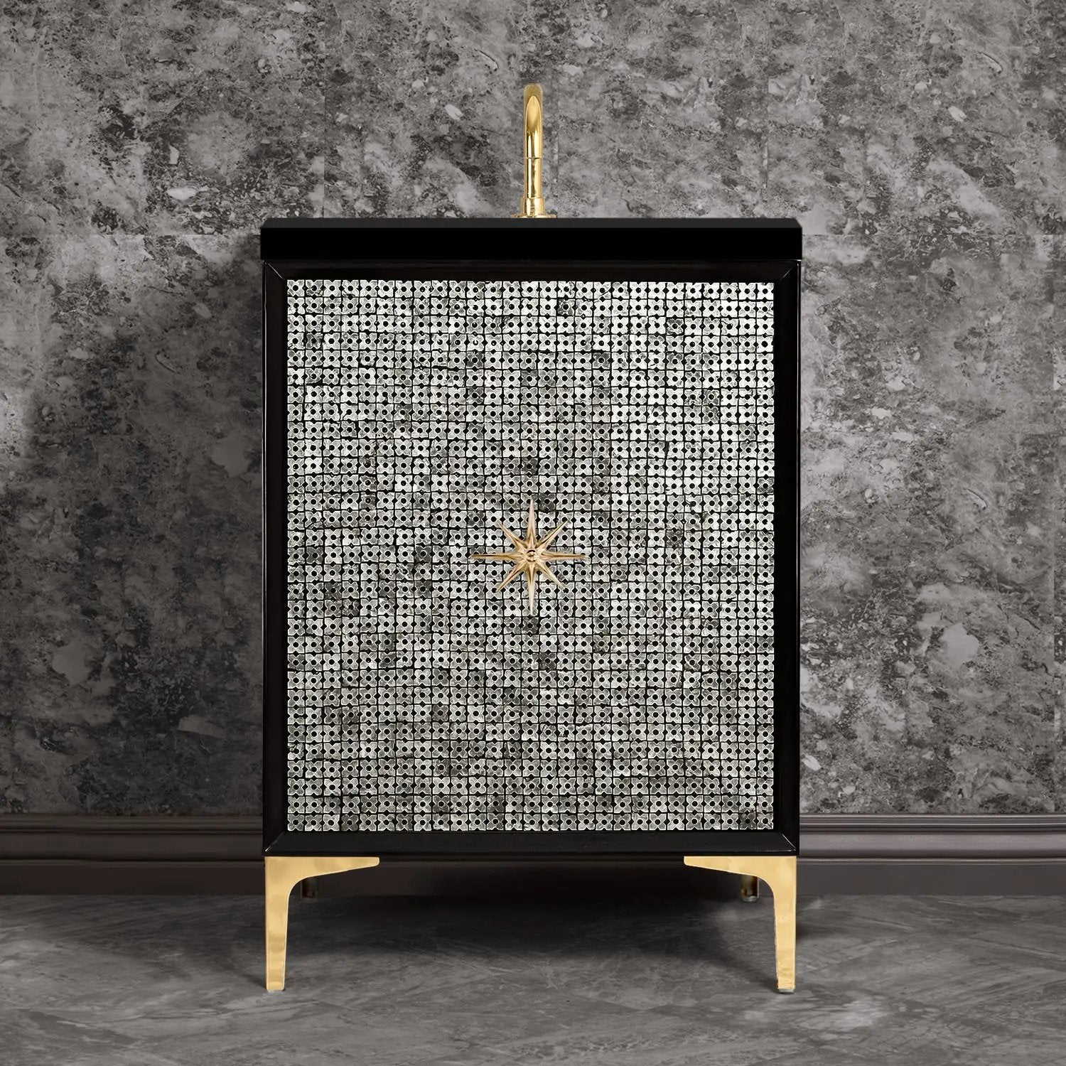 Linkasink Mother of Pearl with Star Hardware Vanity by Linkasink