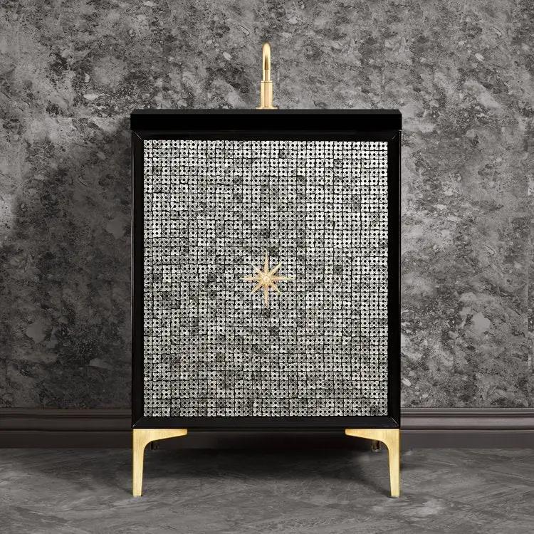 satin brass vanity