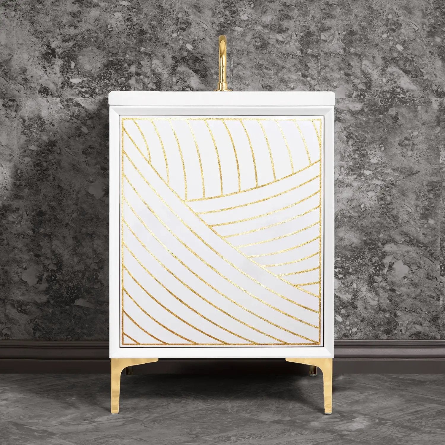 Linkasink Lateen Vanity with Hand Applied Metal Leaf by Linkasink