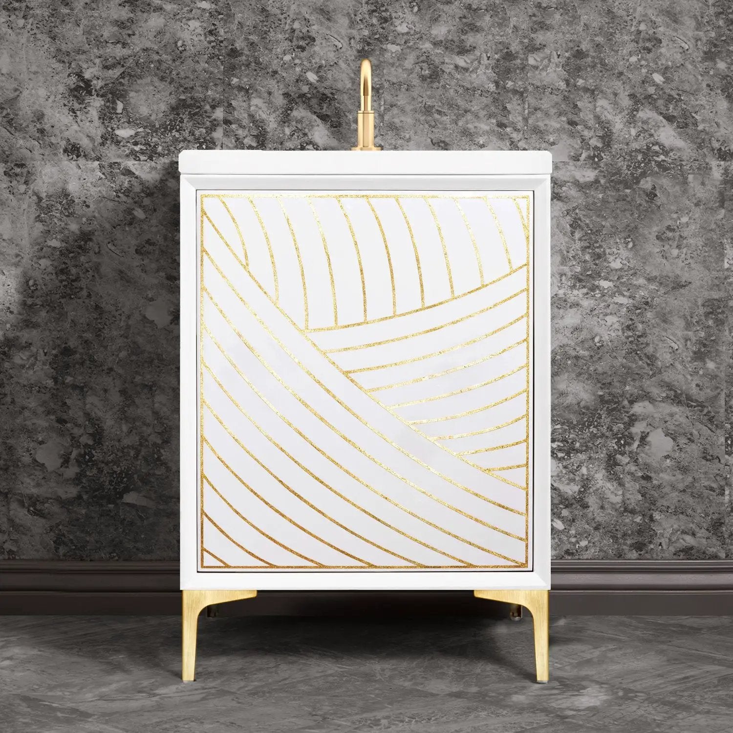 Linkasink Lateen Vanity with Hand Applied Metal Leaf by Linkasink