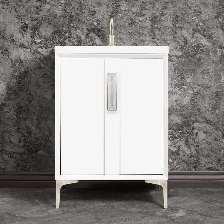 Linkasink Tuxedo with 8" Eglomise Artisan Glass Prism Hardware Vanity by Linkasink