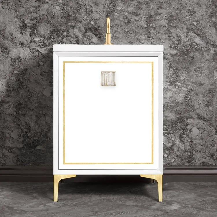 Linkasink Linea with 3" White Tiger Artisan Glass Prism Hardware Vanity by Linkasink