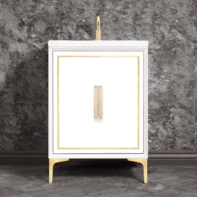 Linkasink Linea with 8" Eglomise Artisan Glass Prism Hardware Vanity by Linkasink