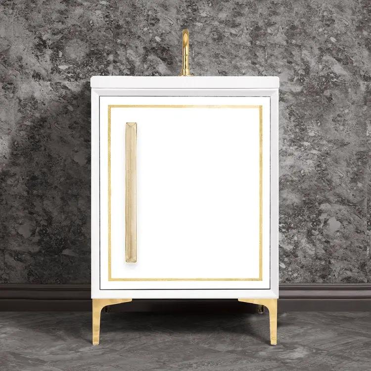 Linkasink Linea with 18" Eglomise Artisan Glass Prism Hardware Vanity by Linkasink