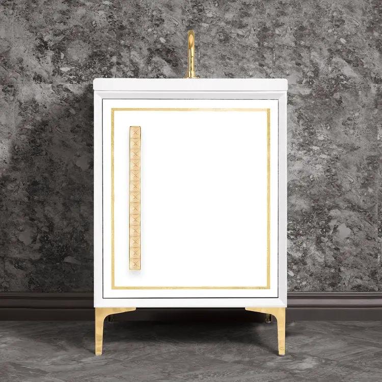 Linkasink Linea with 18" Eglomise Artisan Glass Pyramid Hardware Vanity by Linkasink