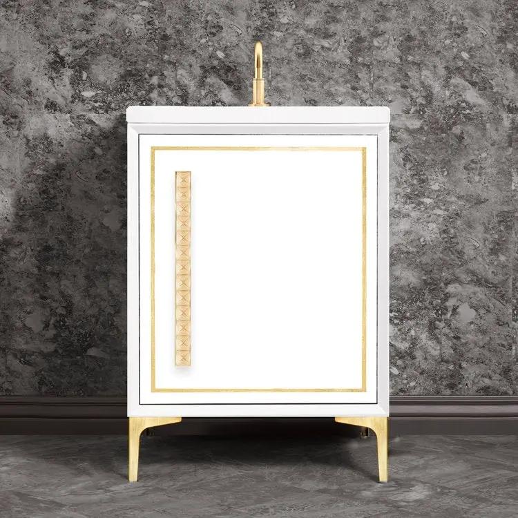 Linkasink Linea with 18" Eglomise Artisan Glass Pyramid Hardware Vanity by Linkasink
