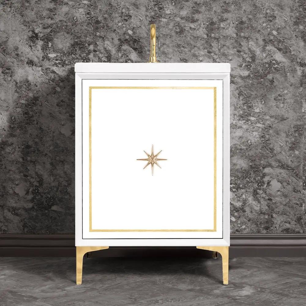 polished brass vanity