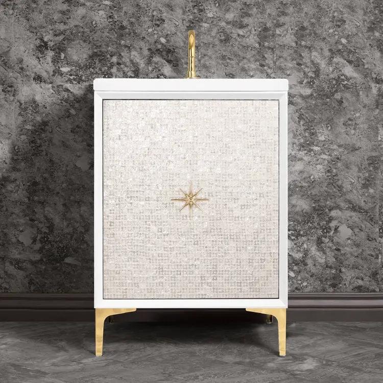 Linkasink Mother of Pearl with Star Hardware Vanity by Linkasink