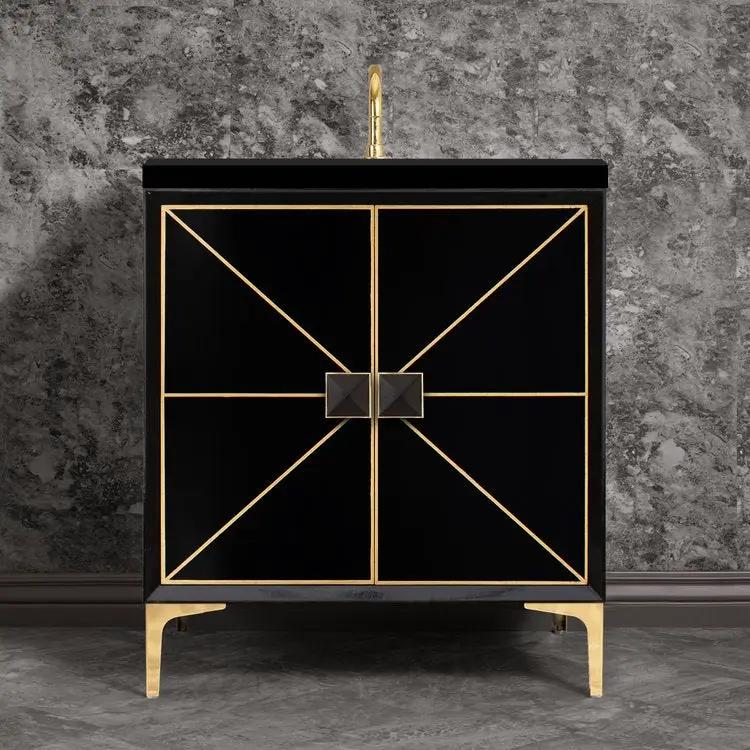 polished brass vanity